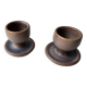 Set of 2 ceramic egg cups Signed Ludovic