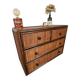Rattan and solid wood chest of drawers