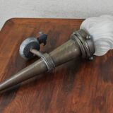 metal torch, glass flame