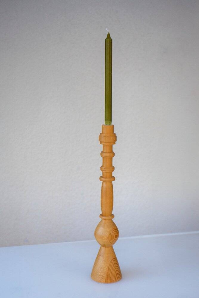 Pine candleholder in the style of Erik Höglund for Boda, Sweden, 1970s