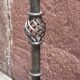Candle holder or wrought iron candlestick (height 72 cm)
