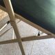 Lot of 4 golden folding chairs green velvet