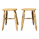 Set of two English school stools
