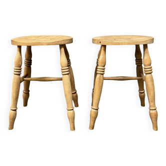 Set of two English school stools