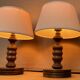 Lot de 2 lampes en bois anciennes