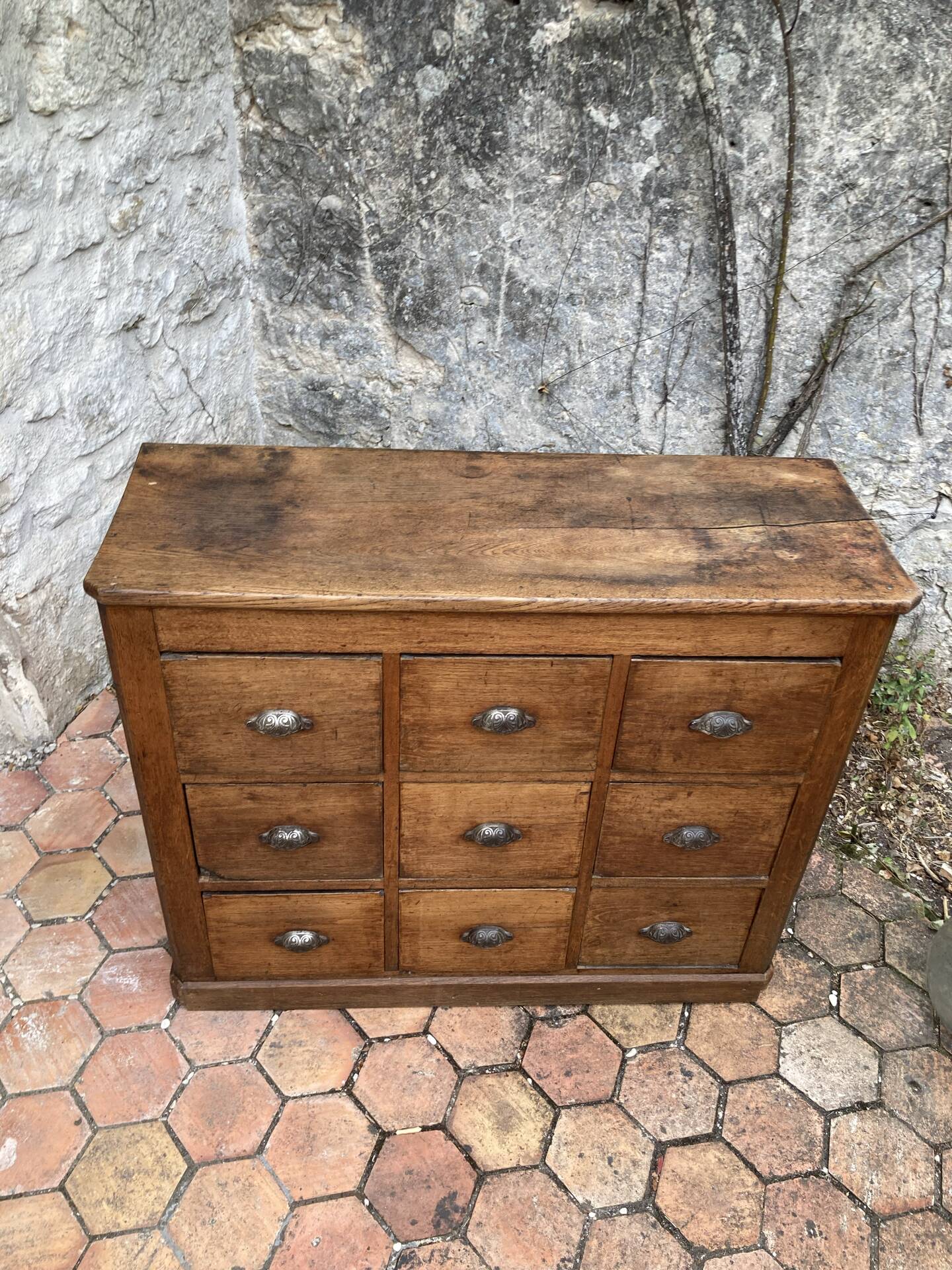 Meuble de métier ancien 9 tiroirs