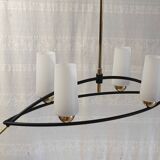 Modernist chandelier by Gaston Fossati for Les Ateliers d'art d'Uzes - 1950s