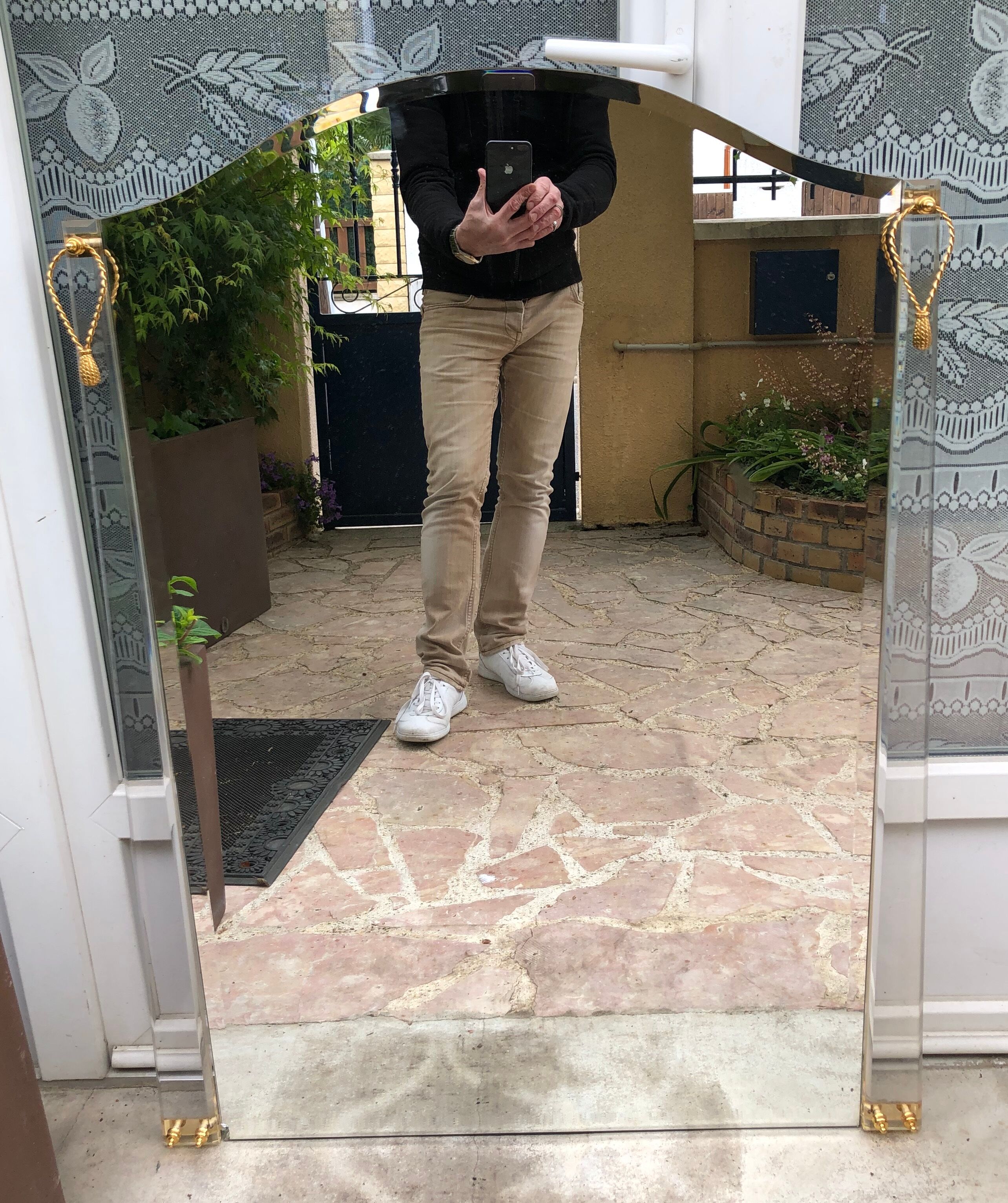 Contemporary bevelled mirror 106 x 75 cm