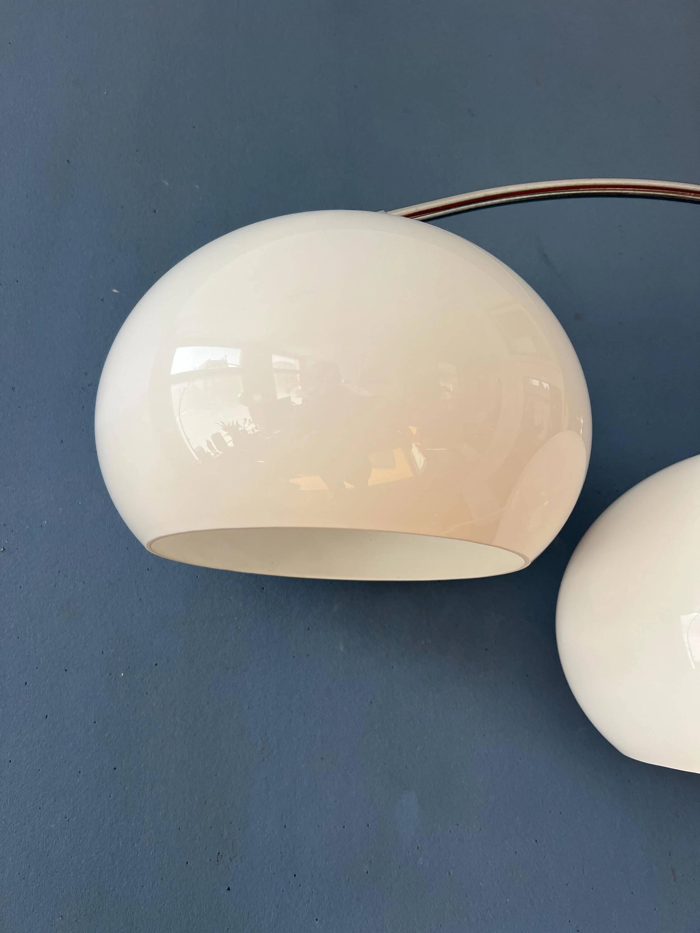 Space Age Dijkstra double arc white mushroom floor lamp