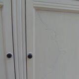 Buffet vintage Beige, plateau chêne.