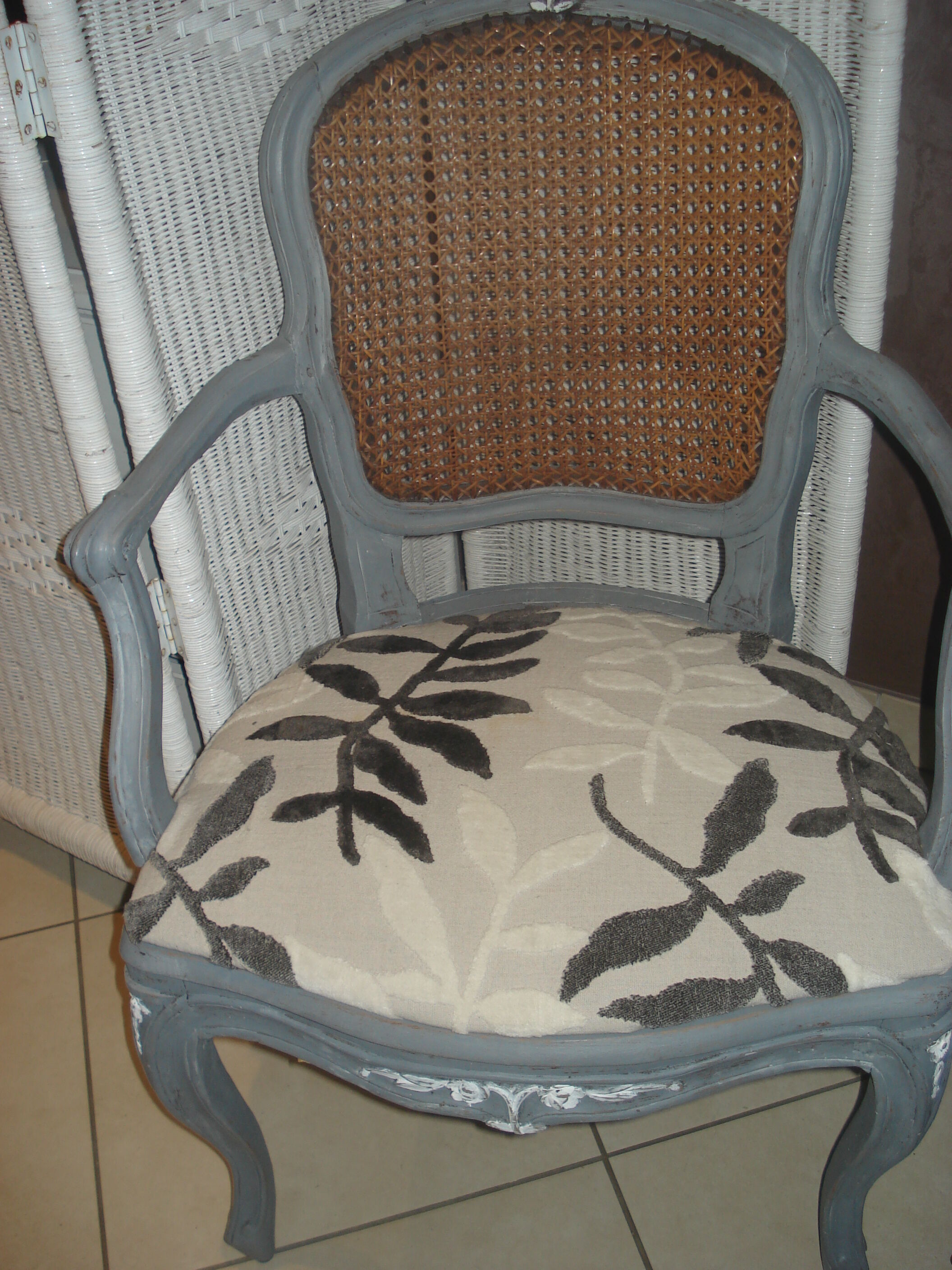 Pair of Louis XV style cannage chairs