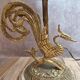 Large vintage lamp in moulded brass – Phoenix – onyx base – 1960s/70s