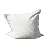 Large ottoman cover - 140 x 140 cm - plain white - hand woven
