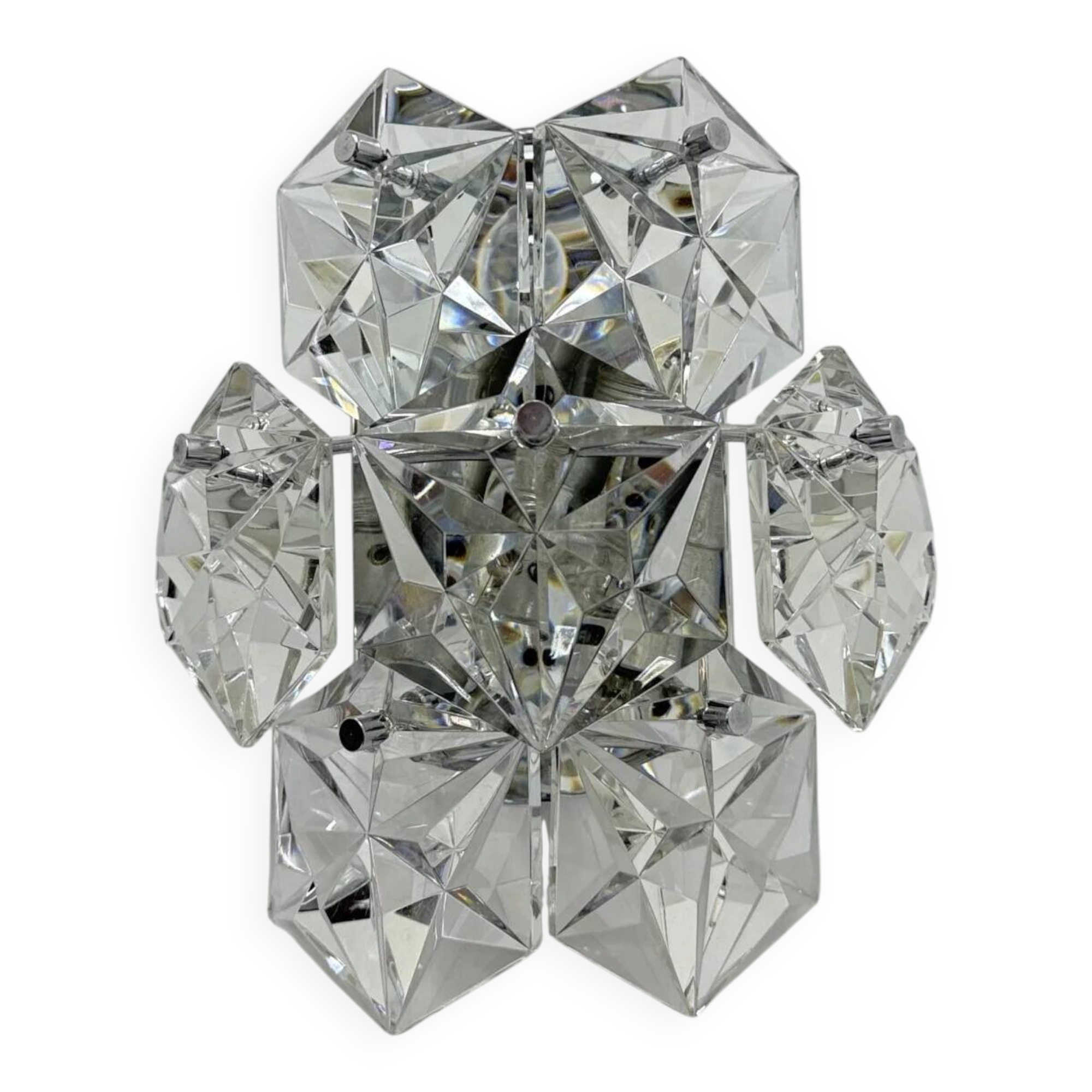 Mid-century crystal sconce by Kinkeldey, Germany, 1970s