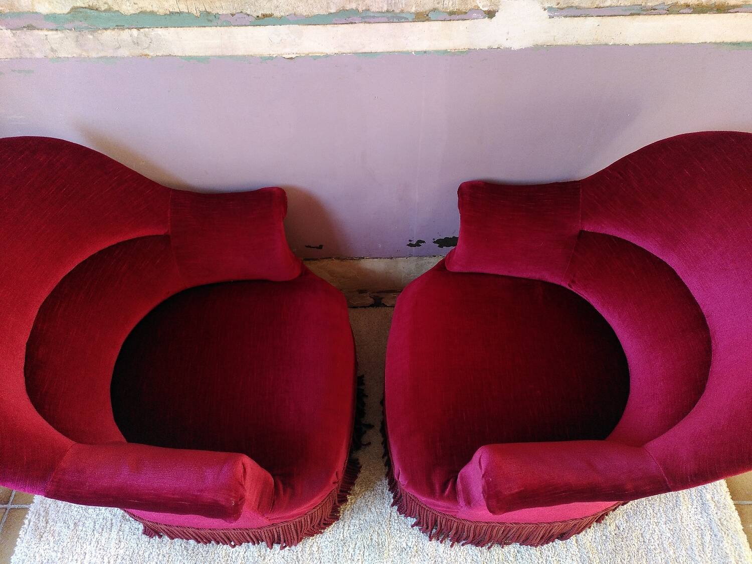Pair of toadstool armchairs, 1950s