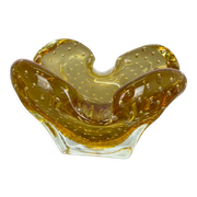 Murano Glass "Honey Bubble" Bowl Element Shell Ashtray Murano, Italy, 1970s