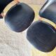 Pair of vintage 1960 chairs – Tapered legs & Black faux leather