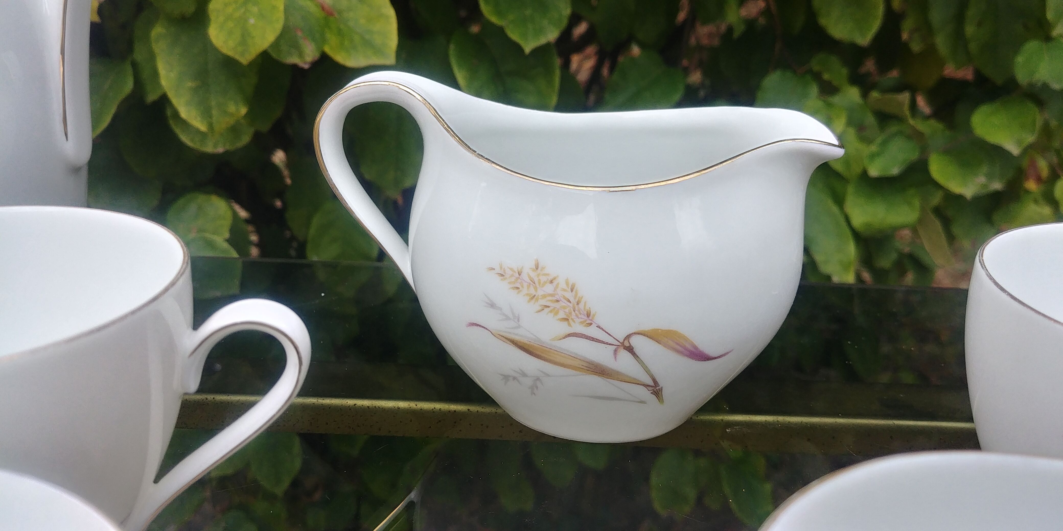 Coffee service Eschenbach Bavaria-Germany in fine porcelain decoration wheat Vintage years 70/80s