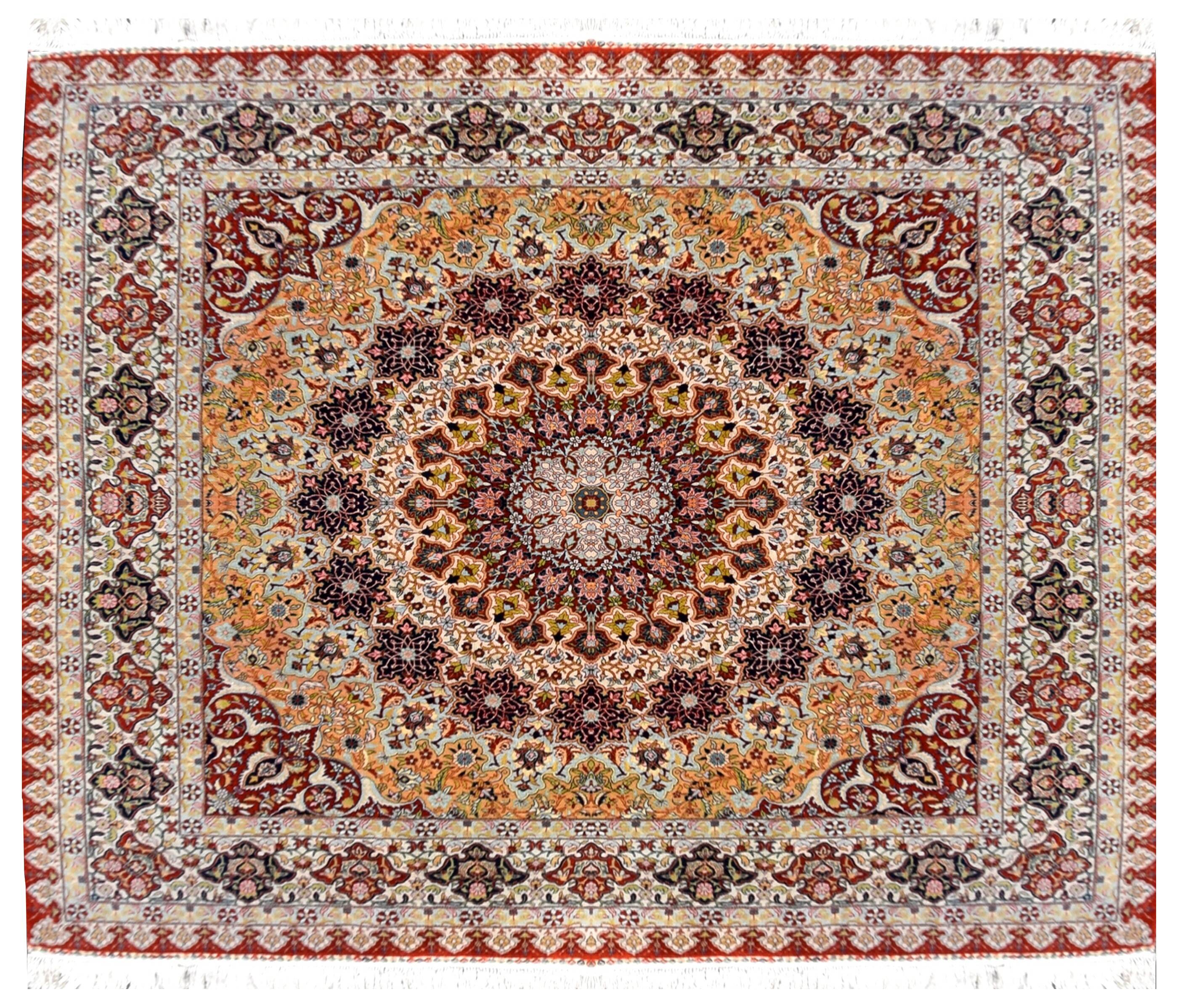 Egyptian Oriental Rug: 2.00 x 2.00 Meters - Pure Silk - Handmade