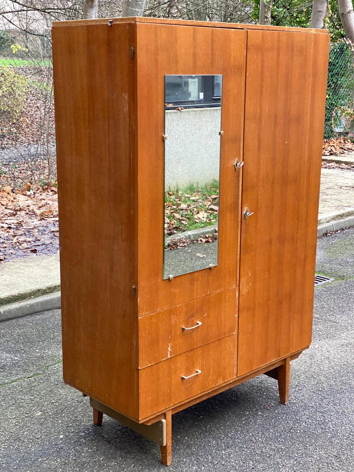 Armoire scandinave en chêne 1950 de 110cm