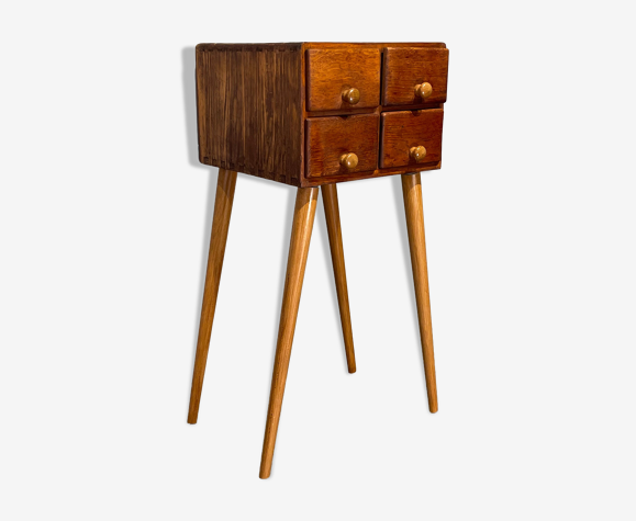Meuble de classement en bois sur pieds 60