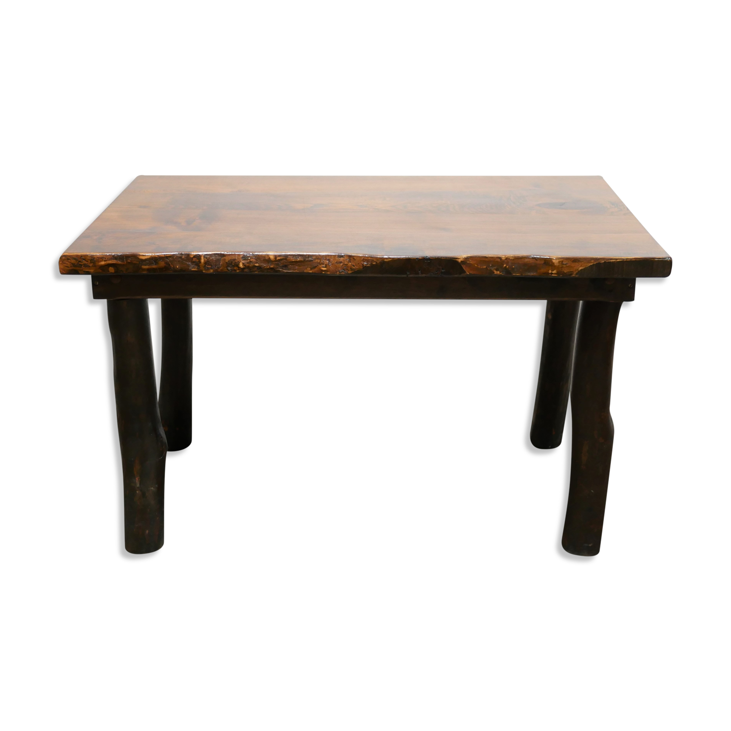 Dining table brutalist chairs in solid wood