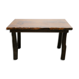 Dining table brutalist chairs in solid wood