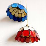 Pair of Art Deco Tiffany style pendant lights