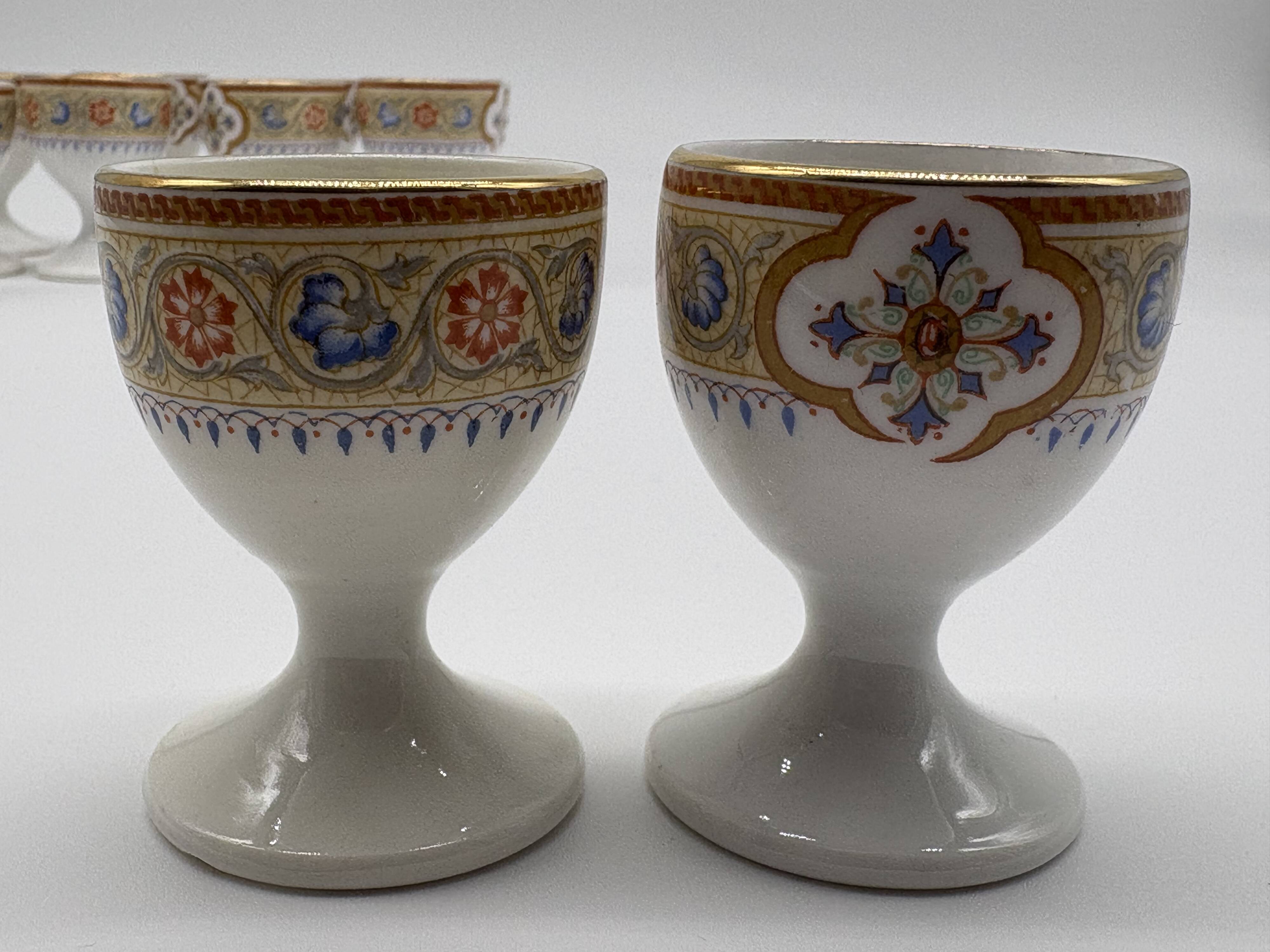 Service for Egg Cups Antique Grosvenor China Persian English Porcelain