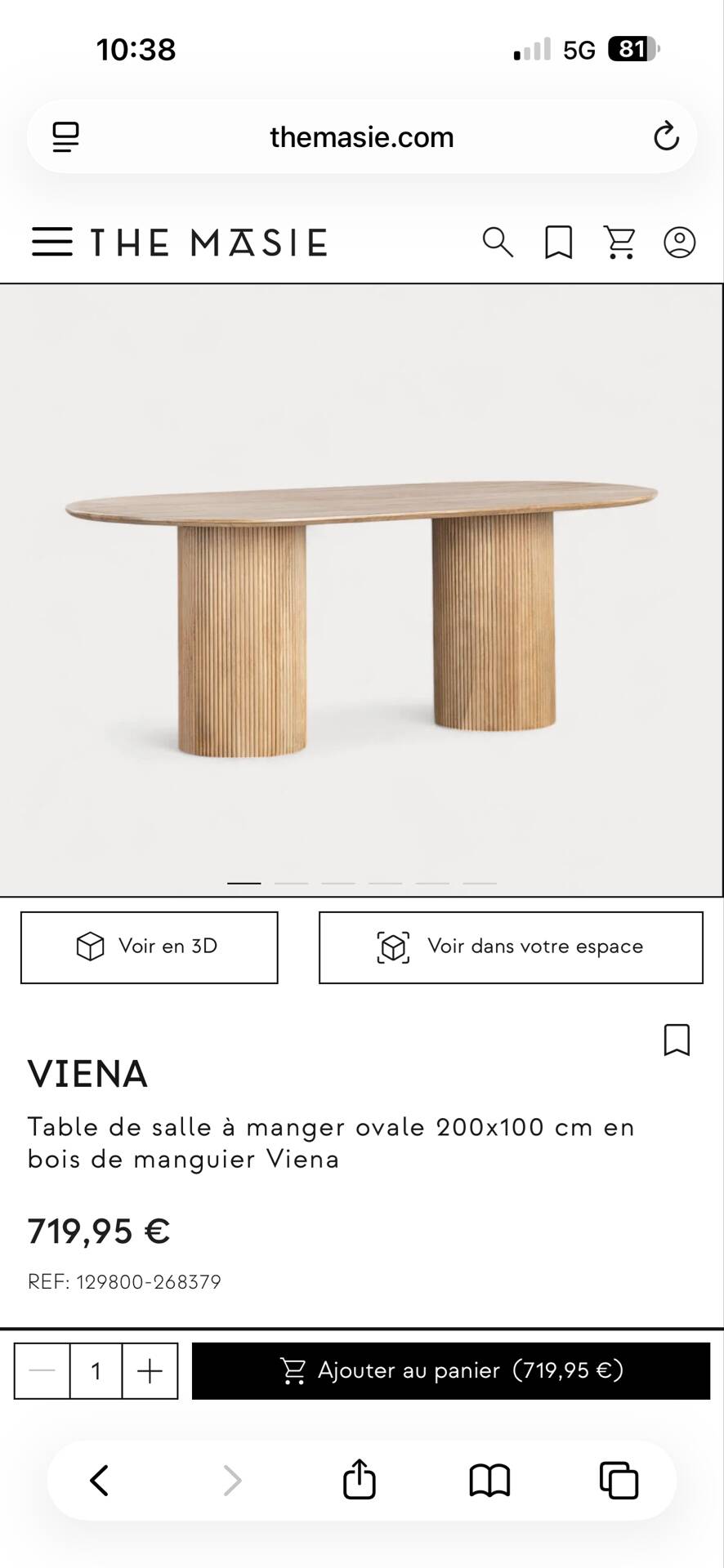 Oval dining table Vienna 200 x 100 mango wood