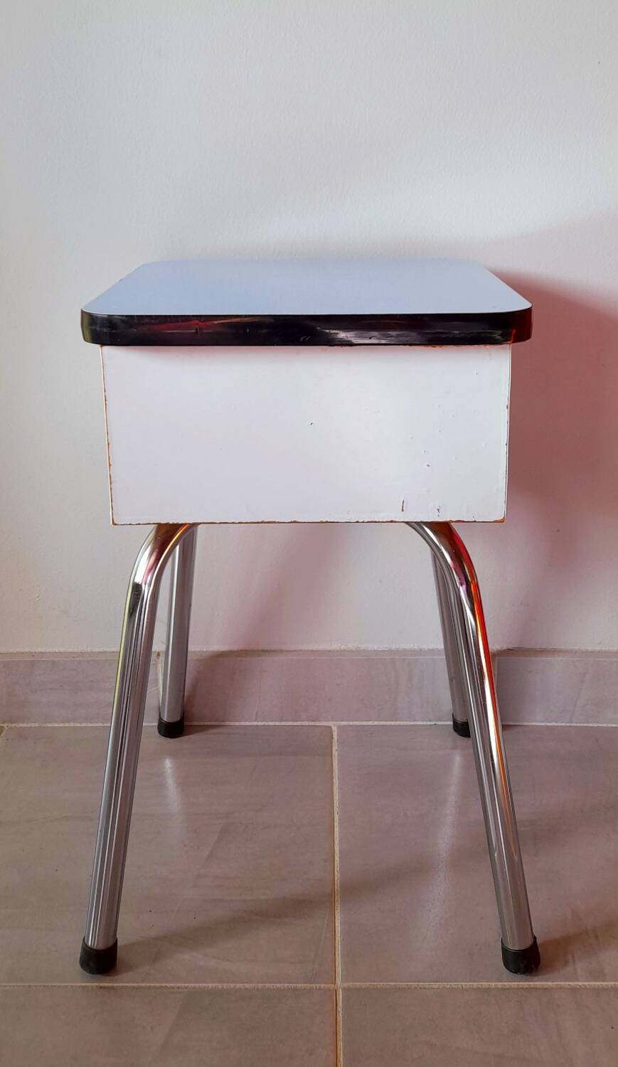 60s blue formica chest stool