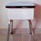 Tabouret coffre en formica bleu 60s
