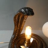 Black cobra and white opaline lamp