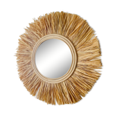 Miroir rond rotin paille, 45 cm