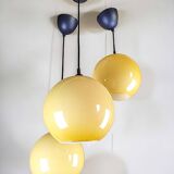 Vintage white opaline ball pendant light