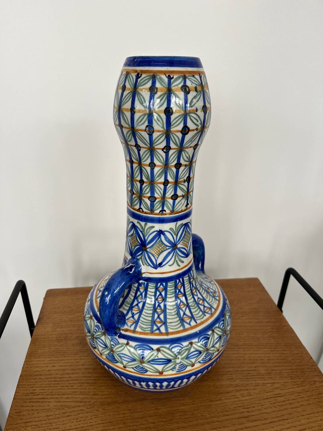 Ancient majolica earthenware vase