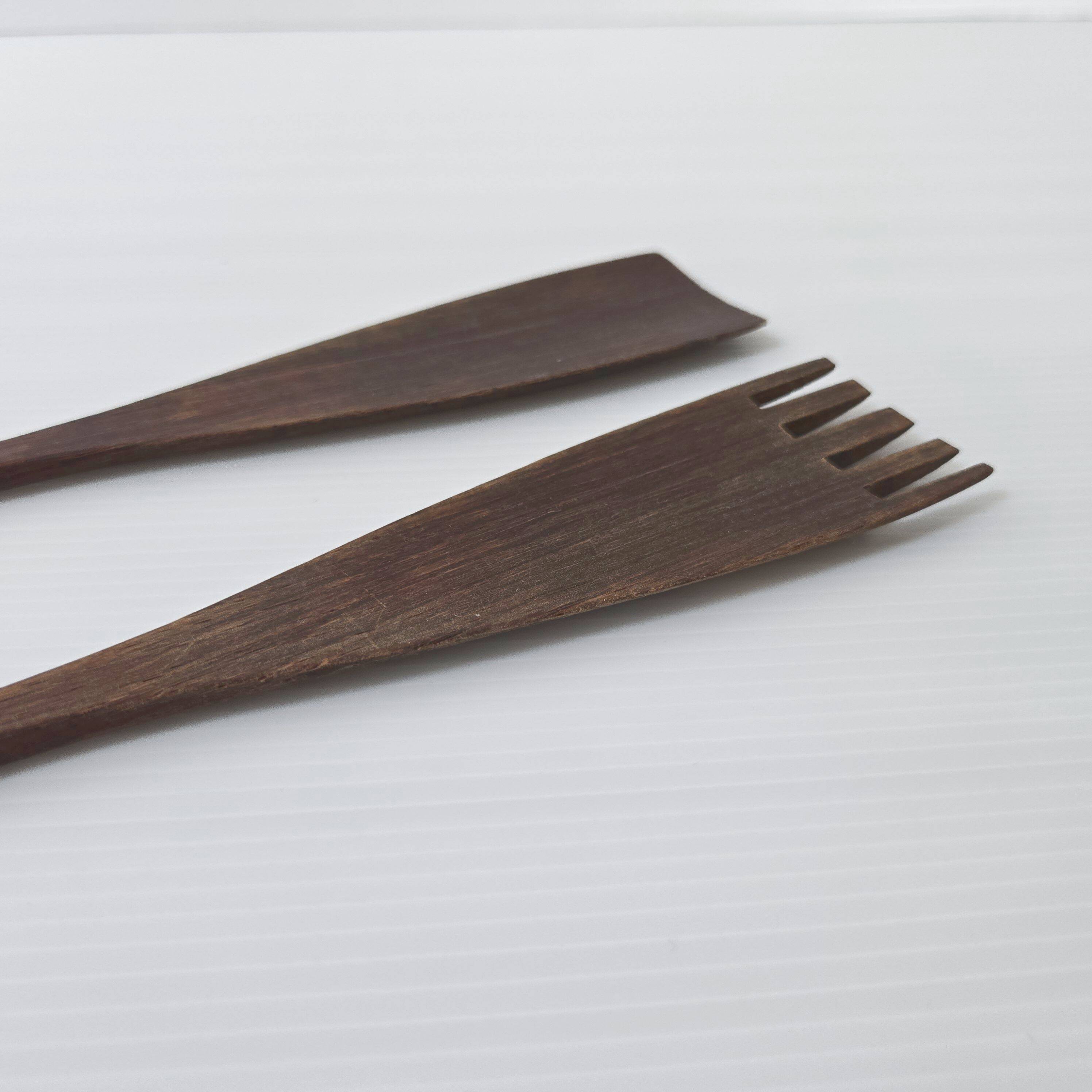 Scandinavian teak salad servers 1960