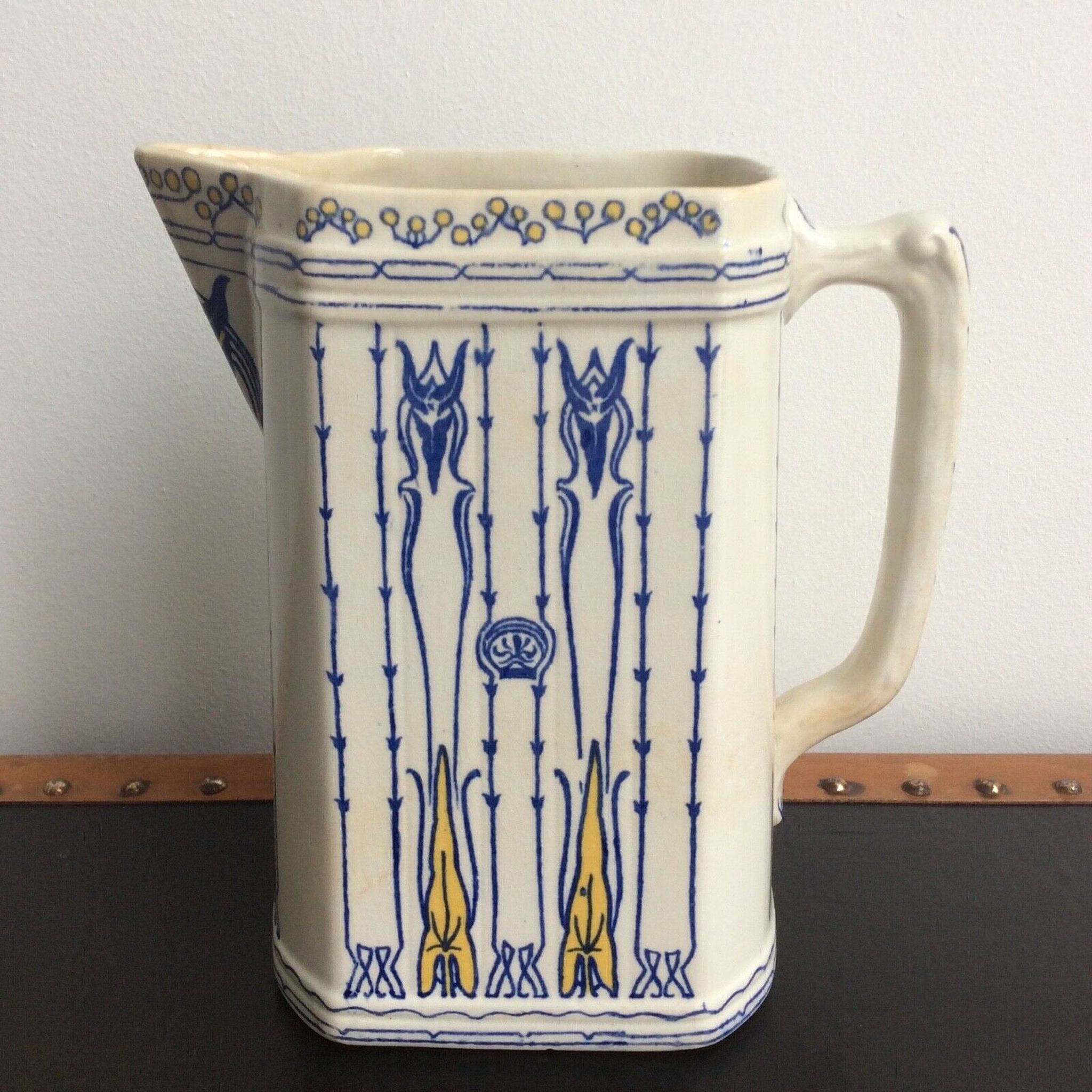 Pitcher Art Nouveau Villeroy & Boch Mettlach Germany Jugendstil 1900