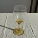 Set of 6 vintage yellow stemmed glasses: consisting of 4 large and 2 small.