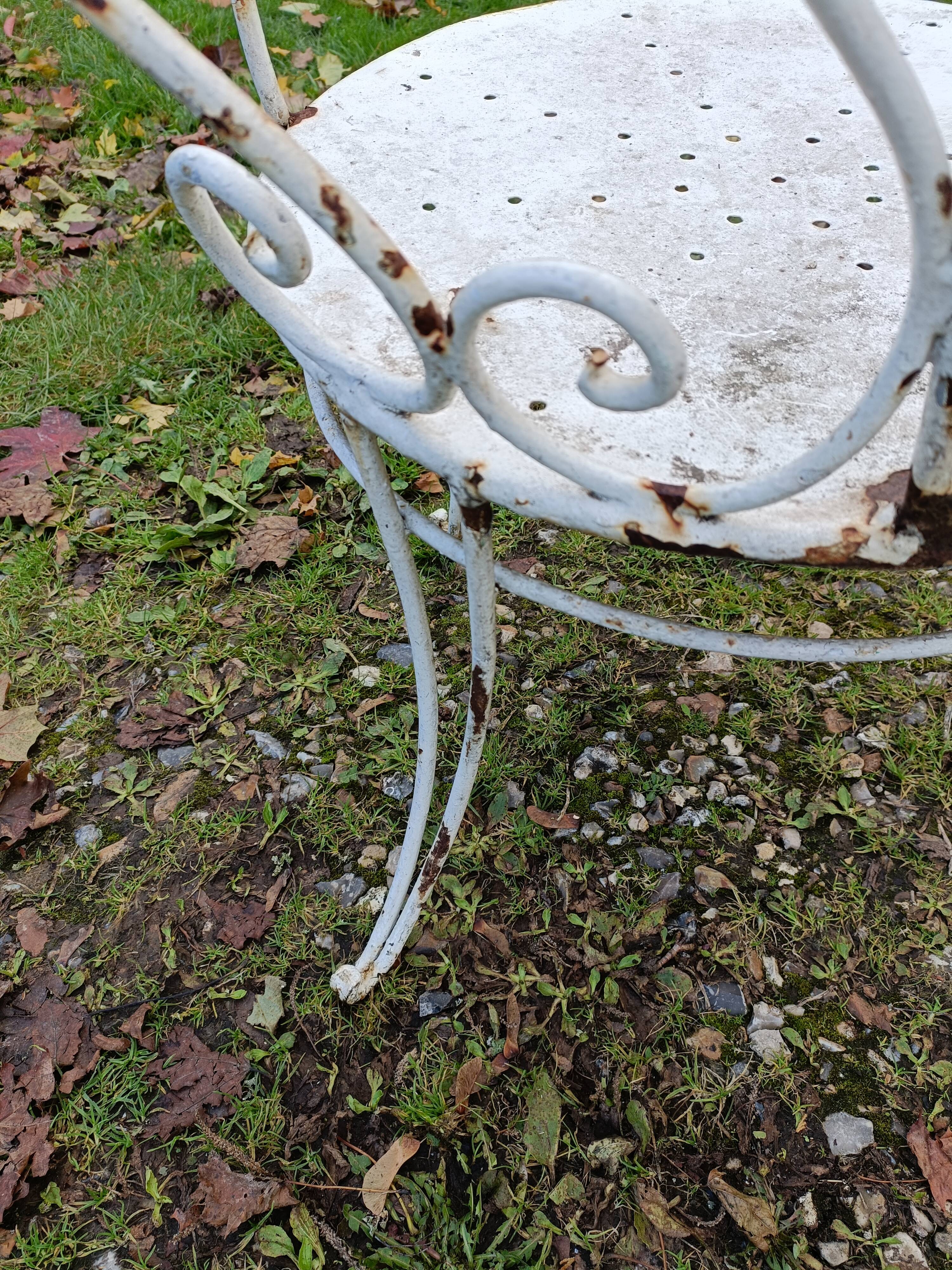 Paire de fauteuils de jardin anciens fer plein métal