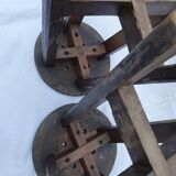 Pair of teak stools