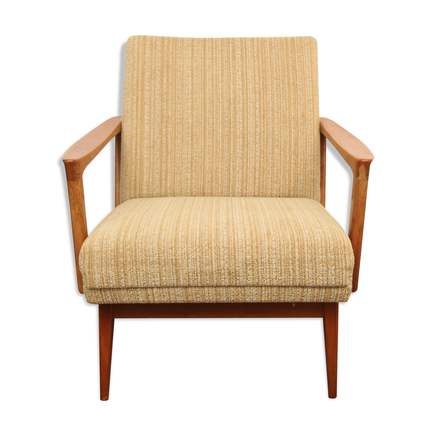 1950s armchair cherrywood in beige