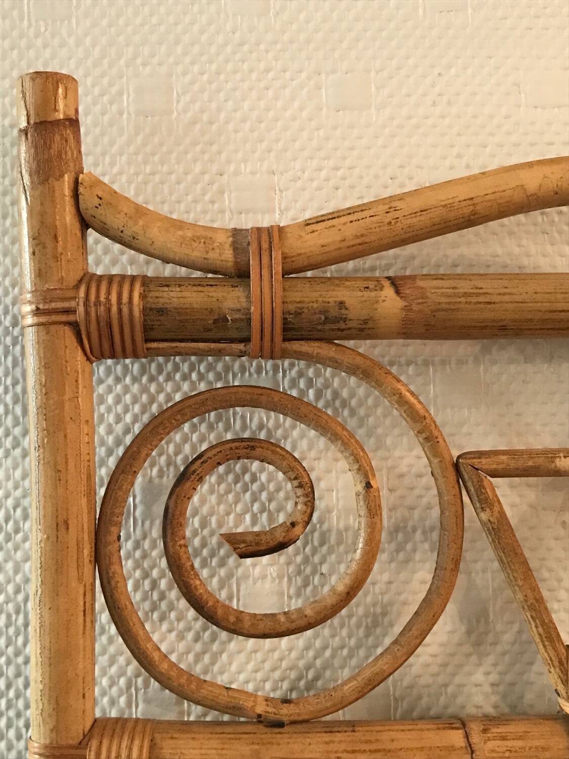 old rattan bamboo mirror owl shape vintage owl