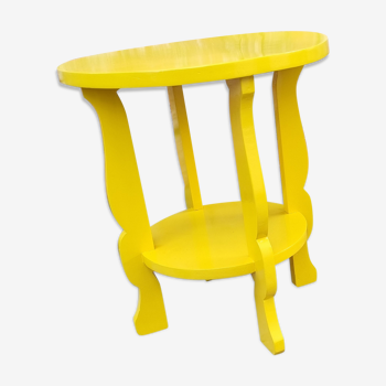 Yellow lacquered art deco side table