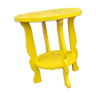 Yellow lacquered art deco side table