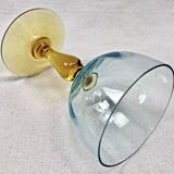 4 old two-tone George Sand wine glasses