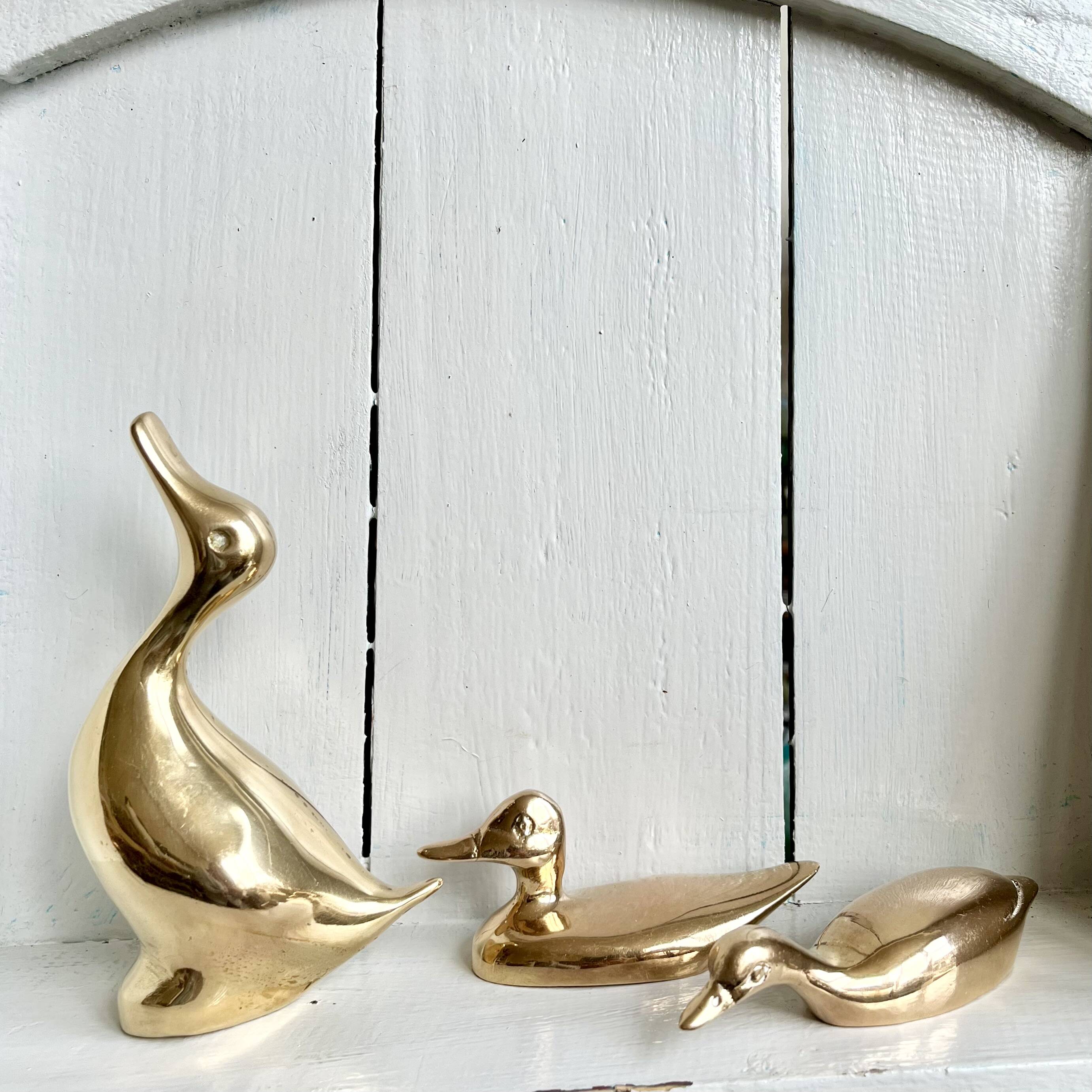 Three ducks or trio in solid brass