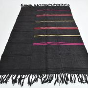 5x7 Grey & Black Striped Vintage Kilim Rug, 155x229Cm