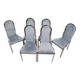 Set of 6 vintage design chairs – chrome metal & velvet
