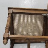 Pair of wooden caned chairs